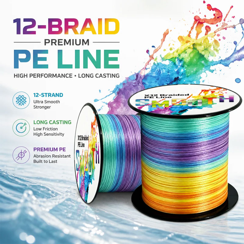 Fish Finder Cable - สายตกปลา MATEER 1000/500/300M แบบถัก 12 เส้น
