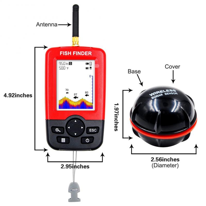 เครื่องหาปลาแบบพกพาพร้อมเซ็นเซ - Fishing Depth Finder บทวิจารณ์และราคา